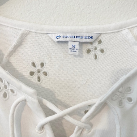 Southern Tide White Cover Up Dress Tie Fringe Size Medium M - Picture 3 of 5